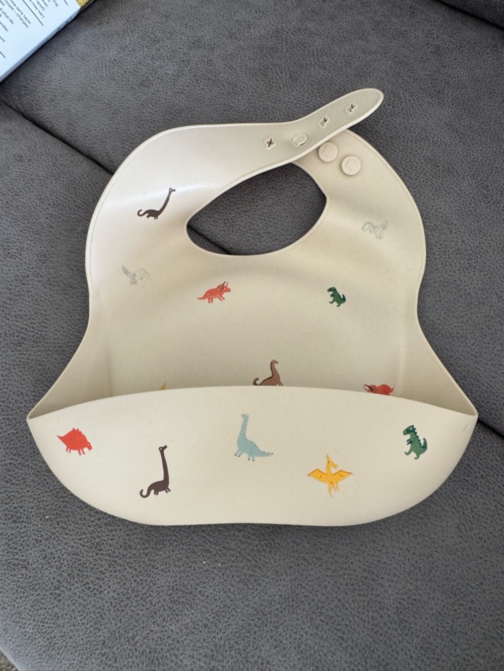 Mushie Dino Print Baby Bib